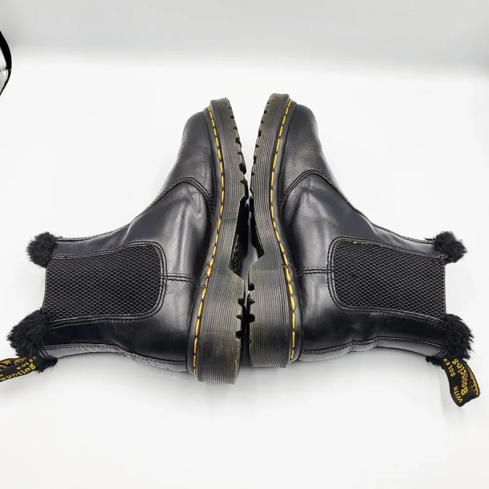 Dr. Martens 2976 Leonore Leather Faux Fur Lined Chelsea  Boots Women’s Size 5